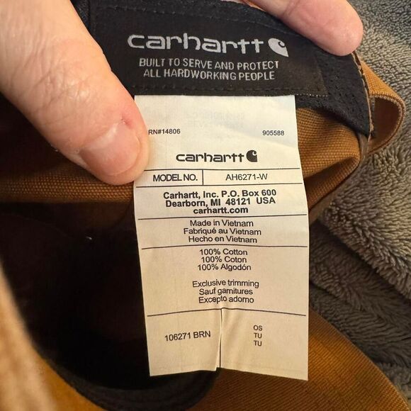 Carhartt Women's Tan adjustable baseball cap with gray embroidered floral logo - Picture 6 of 8